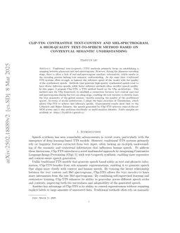 Clip-TTS: Contrastive Text-content and Mel-spectrogram, A High-Quality Text-to-Speech Method based on Contextual Semantic Understanding
