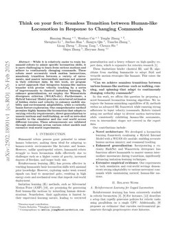 Think on your feet: Seamless Transition between Human-like Locomotion in Response to Changing Commands