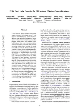 END: Early Noise Dropping for Efficient and Effective Context Denoising