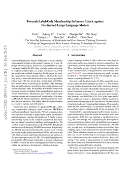 Towards Label-Only Membership Inference Attack against Pre-trained Large Language Models