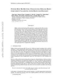 Fewer May Be Better: Enhancing Offline Reinforcement Learning with Reduced Dataset