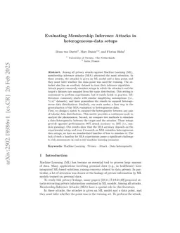 Evaluating Membership Inference Attacks in heterogeneous-data setups