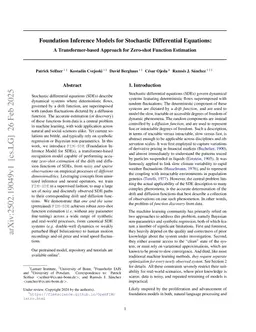 In-Context Learning of Stochastic Differential Equations with Foundation Inference Models