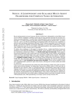 Nexus: A Lightweight and Scalable Multi-Agent Framework for Complex Tasks Automation