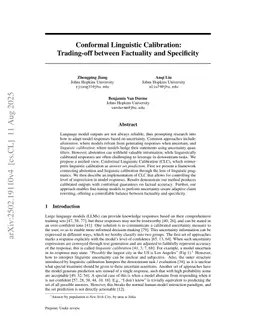 Conformal Linguistic Calibration: Trading-off between Factuality and Specificity