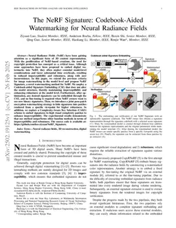 The NeRF Signature: Codebook-Aided Watermarking for Neural Radiance Fields