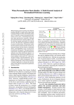 When Personalization Meets Reality: A Multi-Faceted Analysis of Personalized Preference Learning