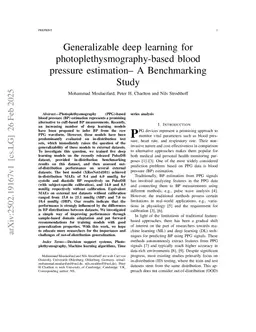 Generalizable deep learning for photoplethysmography-based blood pressure estimation -- A Benchmarking Study