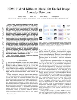 HDM: Hybrid Diffusion Model for Unified Image Anomaly Detection