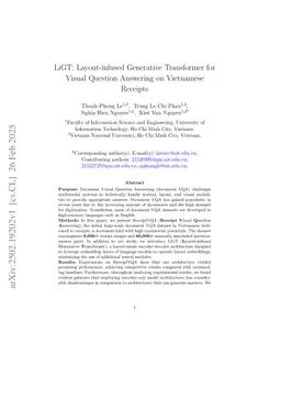 LiGT: Layout-infused Generative Transformer for Visual Question Answering on Vietnamese Receipts