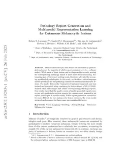Pathology Report Generation and Multimodal Representation Learning for Cutaneous Melanocytic Lesions