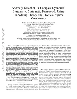 Anomaly Detection in Complex Dynamical Systems: A Systematic Framework Using Embedding Theory and Physics-Inspired Consistency