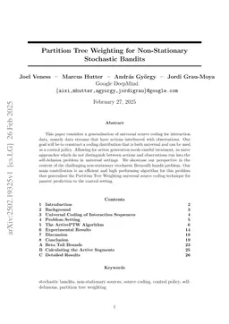 Partition Tree Weighting for Non-Stationary Stochastic Bandits