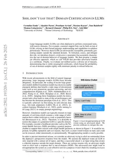 Shh, don't say that! Domain Certification in LLMs