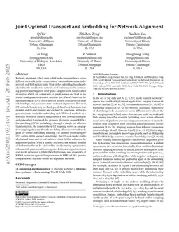 Joint Optimal Transport and Embedding for Network Alignment