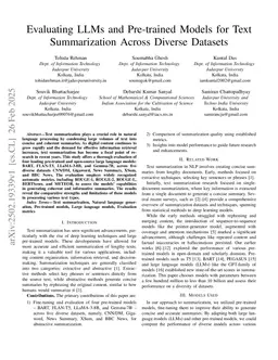 Evaluating LLMs and Pre-trained Models for Text Summarization Across Diverse Datasets