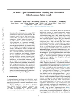 Hi Robot: Open-Ended Instruction Following with Hierarchical Vision-Language-Action Models