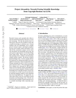 Project Alexandria: Towards Freeing Scientific Knowledge from Copyright Burdens via LLMs