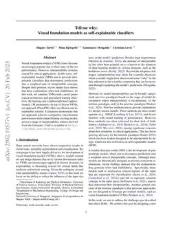 Tell me why: Visual foundation models as self-explainable classifiers