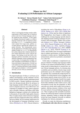 Where Are We? Evaluating LLM Performance on African Languages