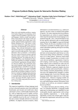 Program Synthesis Dialog Agents for Interactive Decision-Making