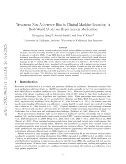 Revealing Treatment Non-Adherence Bias in Clinical Machine Learning Using Large Language Models
