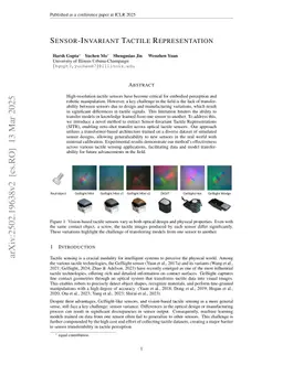 Sensor-Invariant Tactile Representation