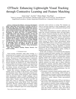 CFTrack: Enhancing Lightweight Visual Tracking through Contrastive Learning and Feature Matching