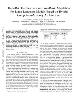 HaLoRA: Hardware-aware Low-Rank Adaptation for Large Language Models Based on Hybrid Compute-in-Memory Architecture