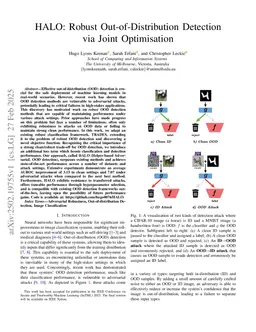 HALO: Robust Out-of-Distribution Detection via Joint Optimisation