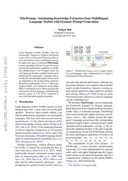 PolyPrompt: Automating Knowledge Extraction from Multilingual Language Models with Dynamic Prompt Generation
