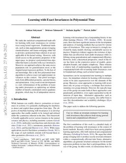 Learning with Exact Invariances in Polynomial Time