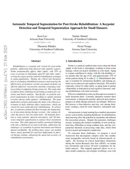 Automatic Temporal Segmentation for Post-Stroke Rehabilitation: A Keypoint Detection and Temporal Segmentation Approach for Small Datasets