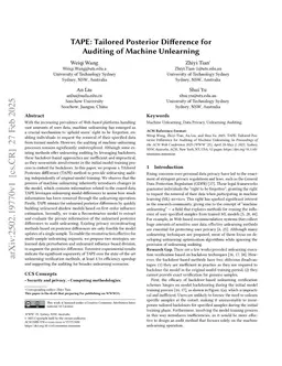 TAPE: Tailored Posterior Difference for Auditing of Machine Unlearning