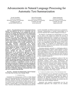 Advancements in Natural Language Processing for Automatic Text Summarization