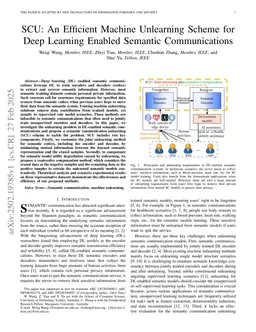 SCU: An Efficient Machine Unlearning Scheme for Deep Learning Enabled Semantic Communications