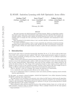 IL-SOAR : Imitation Learning with Soft Optimistic Actor cRitic