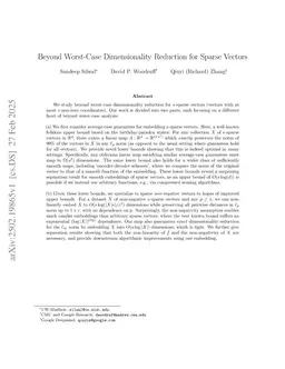 Beyond Worst-Case Dimensionality Reduction for Sparse Vectors