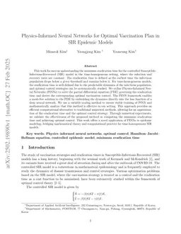 Physics-Informed Neural Networks for Optimal Vaccination Plan in SIR Epidemic Models