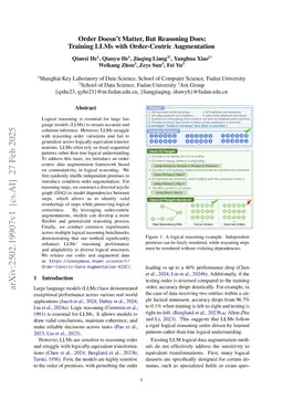 Order Doesn't Matter, But Reasoning Does: Training LLMs with Order-Centric Augmentation