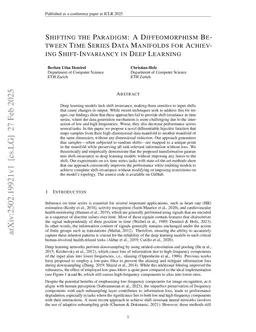 Shifting the Paradigm: A Diffeomorphism Between Time Series Data Manifolds for Achieving Shift-Invariancy in Deep Learning