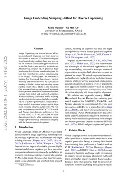 Image Embedding Sampling Method for Diverse Captioning