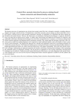 Control-flow anomaly detection by process mining-based feature extraction and dimensionality reduction