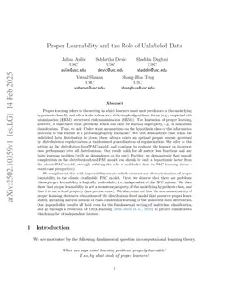 Proper Learnability and the Role of Unlabeled Data
