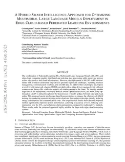 A Hybrid Swarm Intelligence Approach for Optimizing Multimodal Large Language Models Deployment in Edge-Cloud-based Federated Learning Environments