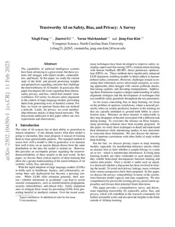 Trustworthy AI: Safety, Bias, and Privacy -- A Survey