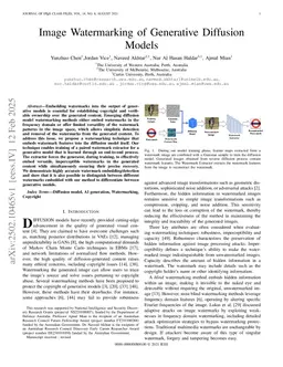 Image Watermarking of Generative Diffusion Models