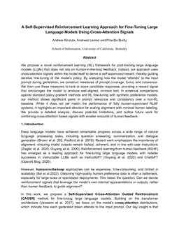 A Self-Supervised Reinforcement Learning Approach for Fine-Tuning Large Language Models Using Cross-Attention Signals