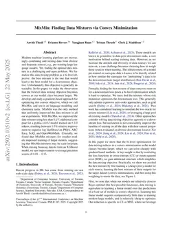 MixMin: Finding Data Mixtures via Convex Minimization