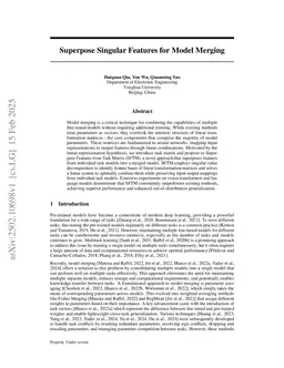 Superpose Task-specific Features for Model Merging